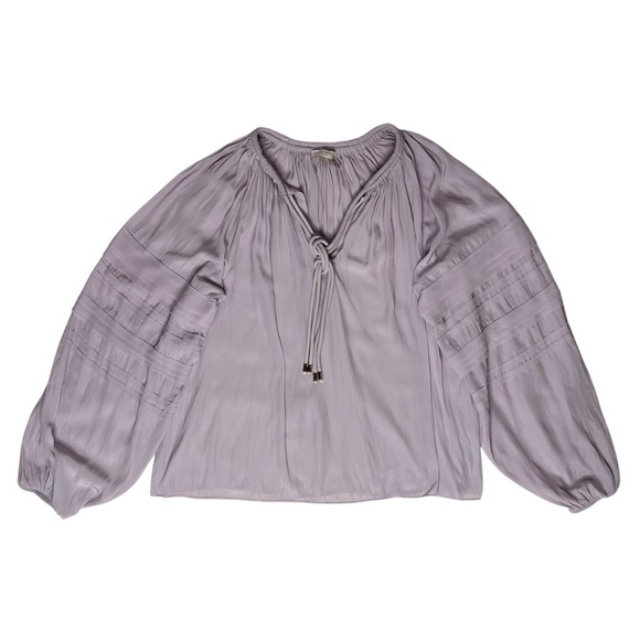 Ramy Brook Reggie Peasant Blouse in Pale Lavender Size XXL - Picture 2 of 13